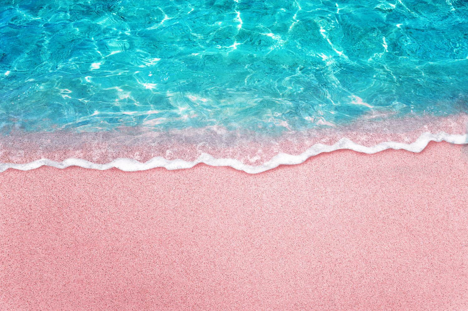 Plage en rose