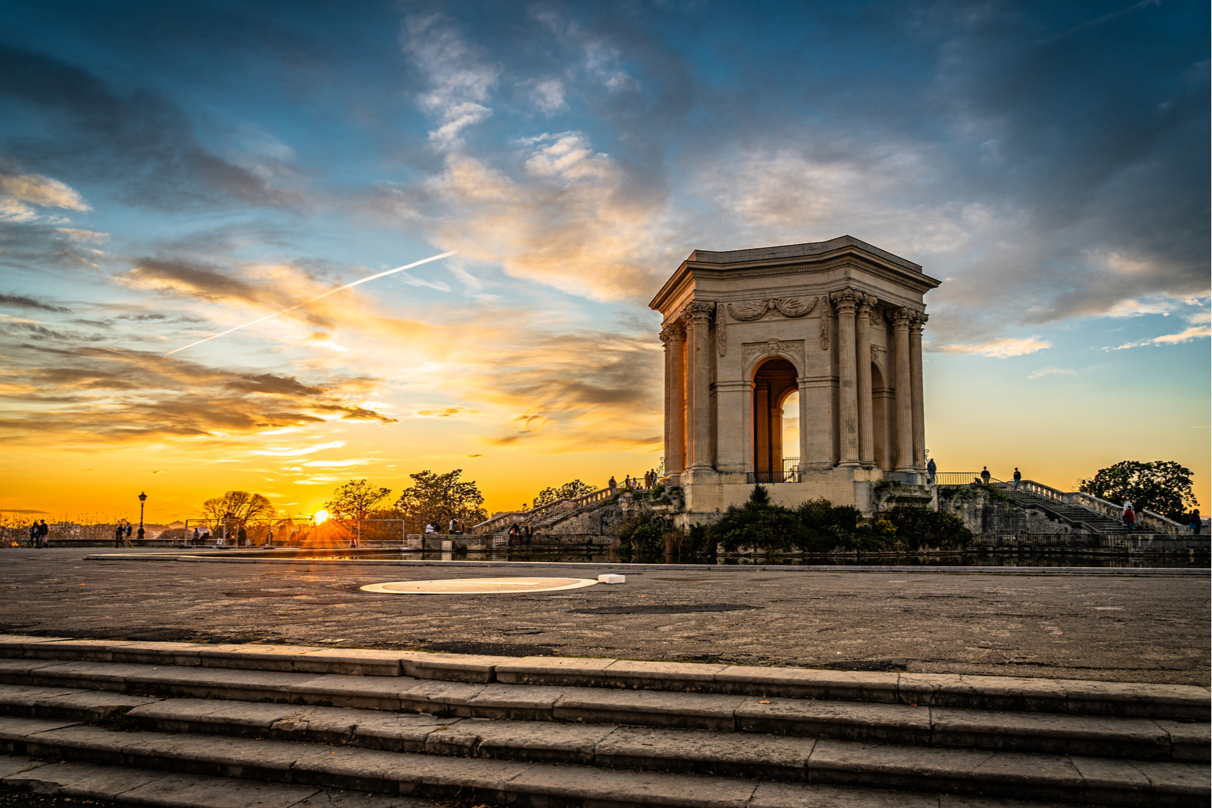 Montpellier coucher de soleil le soir