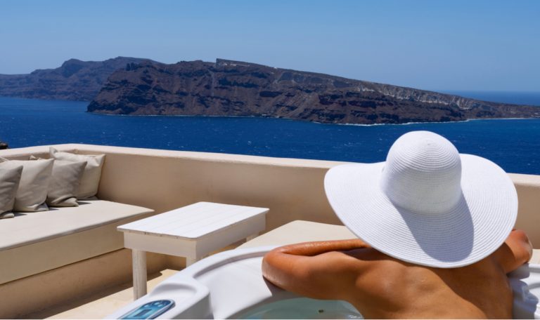 La vue à Santorin