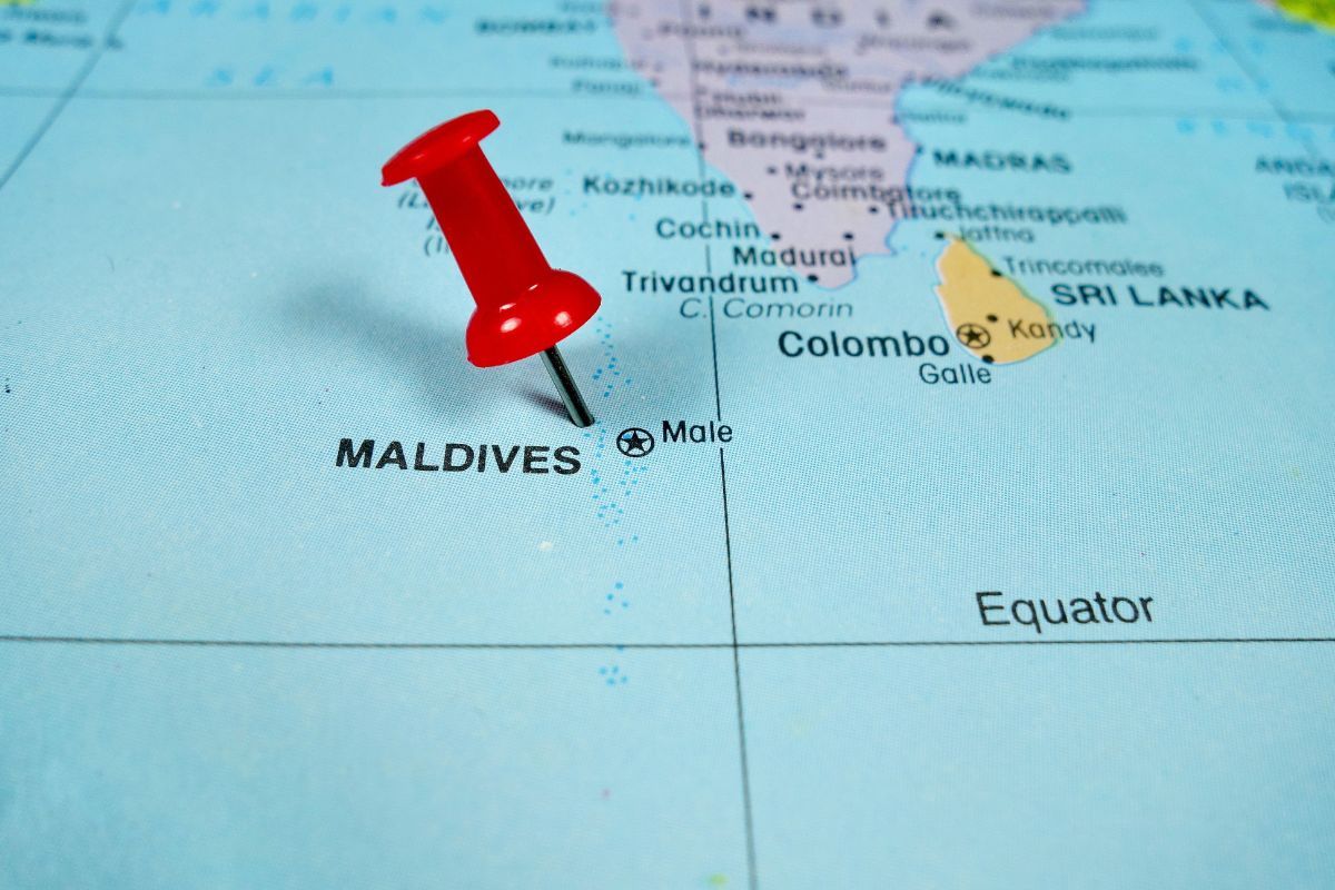 Maldives sur une carte