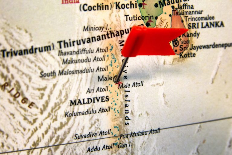 Maldives sur une carte