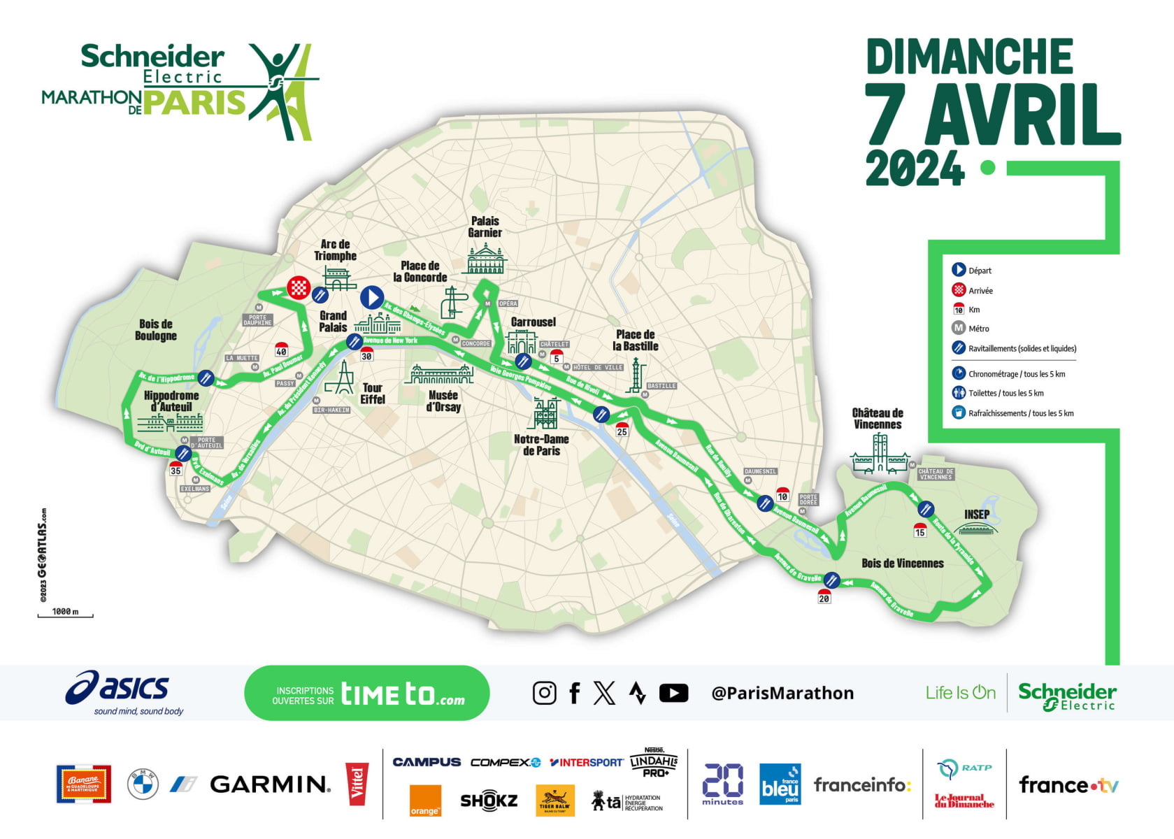 Itineraire marathon de paris 2024