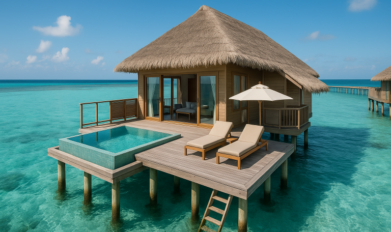 Villa sur pilotis aux Maldives